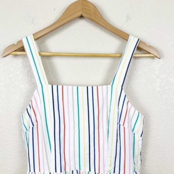 J. Crew Women's Rainbow Striped Tiered Ruffle Maxi Sun Dress Size 4 - Picture 3 of 15